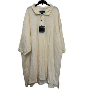 Tri-Mountain Polo Shirt Mens 4XL Ivory Short Sleeve Textured Cotton